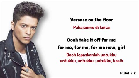 traduction parole bruno mars versace|lirik versace on the floor.